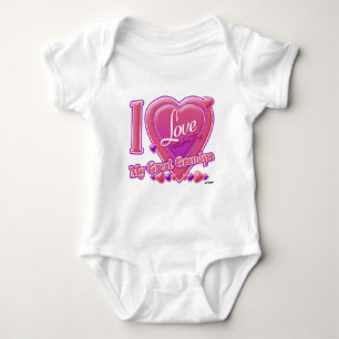 Ik hou van mijn grote opa roze/paars - hart romper