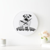 Ik hou van mijn grote pug klok (Huis)