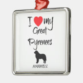 Ik hou van mijn Grote Pyreneeën Dog Metalen Ornament (Links)
