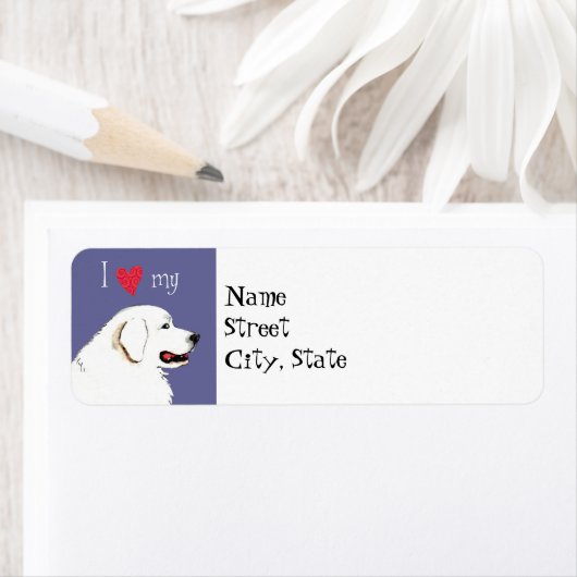 Ik hou van mijn Grote Pyreneeën Etiket (Insitu)