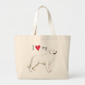 Ik hou van mijn Grote Pyreneeën Grote Canvas tas (Voorkant)