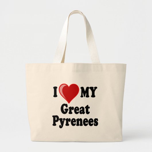 Ik hou van mijn grote pyreneeën hond tote bag (Voorkant)