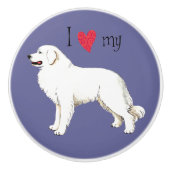 Ik hou van mijn Grote Pyreneeën Keramische Knop (Voorkant)