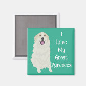 Ik hou van mijn Grote Pyreneeën Magneet (Voorkant / Achterkant)