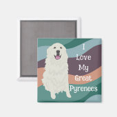  ik hou van Mijn Grote Pyreneeën Magneet (Voorkant / Achterkant)