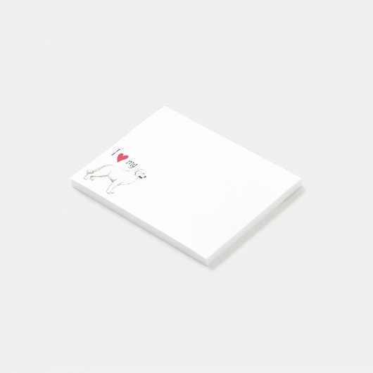 Ik hou van mijn Grote Pyreneeën Post-it® Notes (Schuin)