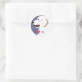 Ik hou van mijn Grote Pyreneeën Ronde Sticker (Tas)