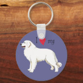 Ik hou van mijn Grote Pyreneeën Sleutelhanger (Voorkant)