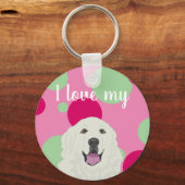 ik hou van mijn Grote Pyreneeën Sleutelhanger (Voorkant)