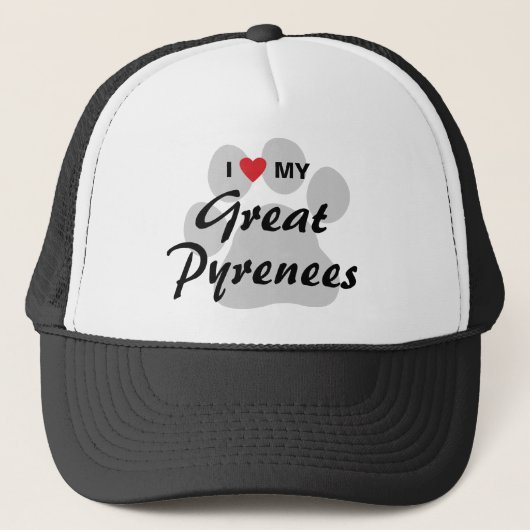Ik hou van mijn Grote Pyreneeën Trucker Pet (Voorkant)