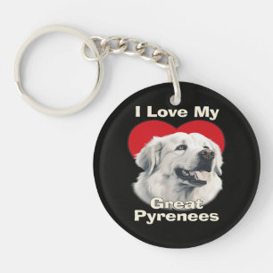 Ik hou van mijn grote Pyrenese hond Sleutelhanger
