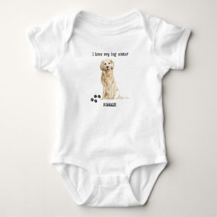 Ik hou van mijn grote zus Golden Retriever Dog Bab Romper