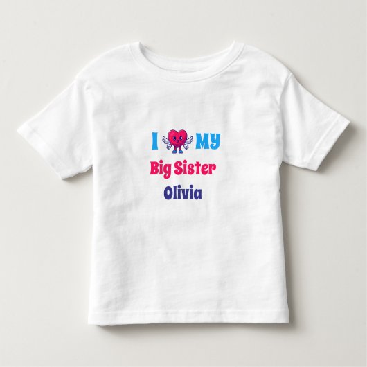 Ik hou van mijn grote zus Persoonlijke naam van zu Kinder Shirts (Voorkant)