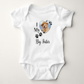 Ik hou van mijn grote zusje, aangepast fotopapier romper (Voorkant)