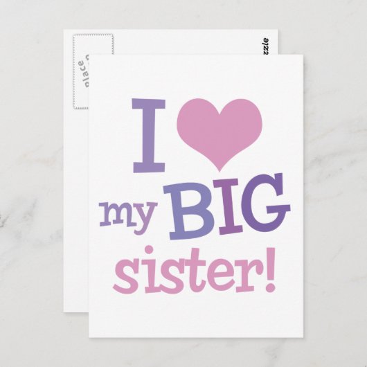 Ik hou van mijn grote zuster briefkaart (Voorkant / Achterkant)