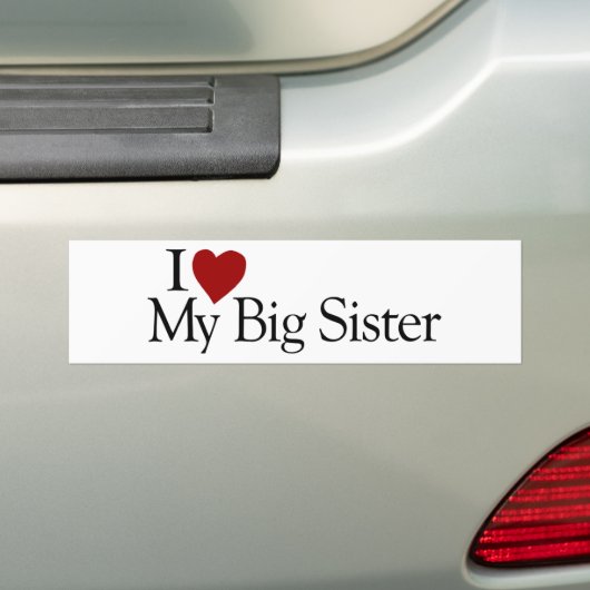 Ik hou van mijn grote zuster bumpersticker (Op auto)