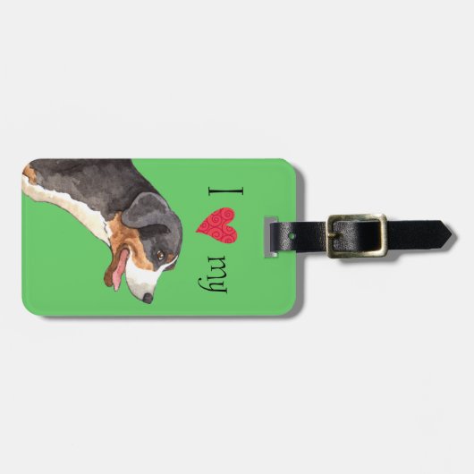 Ik hou van mijn grote Zwitserse berghond Bagagelabel (Voorkant horizontaal)