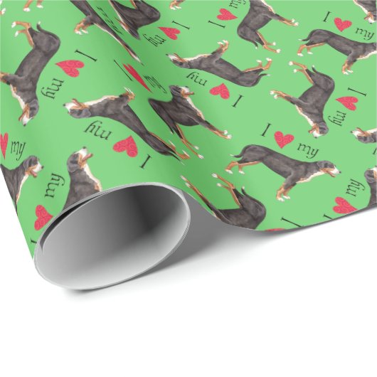 Ik hou van mijn grote Zwitserse berghond Cadeaupapier (Rol Hoek)