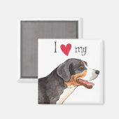 Ik hou van mijn grote Zwitserse berghond Magneet (Voorkant / Achterkant)