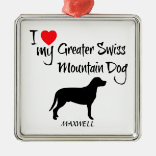 Ik hou van mijn grote Zwitserse berghond Metalen Ornament