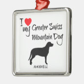 Ik hou van mijn grote Zwitserse berghond Metalen Ornament (Links)