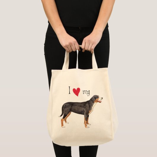 Ik hou van mijn grote Zwitserse berghond Tote Bag (Voorkant (product))