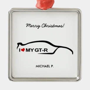 Ik hou van mijn GTR kerstversiering Metalen Ornament