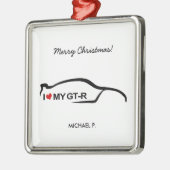 Ik hou van mijn GTR kerstversiering Metalen Ornament (Links)