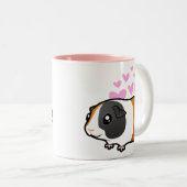 Ik hou van mijn Guinee Varkens / Cavy (glad haar) Tweekleurige Koffiemok (Voorkant rechts)