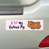 Ik hou van mijn Guinee Varkens (schrobben) Bumpersticker (Op auto)