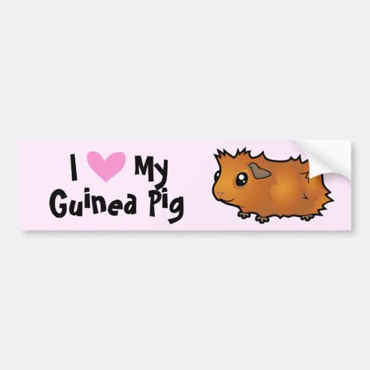 Ik hou van mijn Guinee Varkens (schrobben) Bumpersticker (Voorkant)