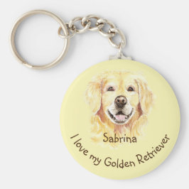 Ik hou van mijn Gulden Retriever Douane Naam Dog Sleutelhanger