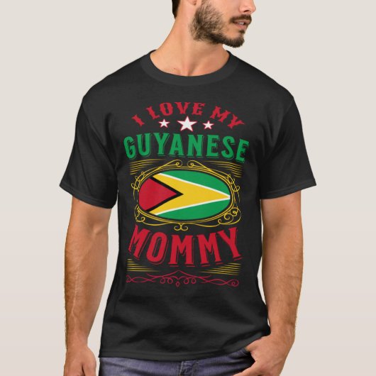 Ik hou van mijn Guyanese mama T-shirt (Voorkant)