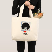 Ik hou van mijn haar - Afro Grote Tote Bag (Voorkant (product))