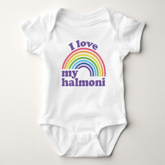 Ik hou van mijn Halmoni - Cute Rainbow Romper (Voorkant)