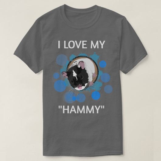 Ik hou van mijn Hammy Cute Baby Hamster Pet Lovers T-shirt (Design voorkant)