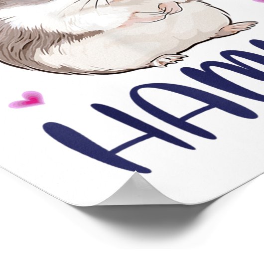 Ik hou van mijn Hammy Schattigee Dwerg Hamster Pet Poster (Hoek)