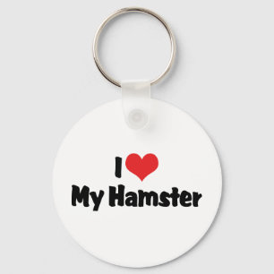 Ik hou van mijn hamster hart sleutelhanger
