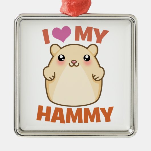 Ik hou van mijn Hamster Holiday Ornament (Voorkant)