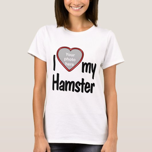 Ik hou van mijn hamster - Schattige rood hart foto T-shirt (Voorkant)