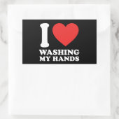 Ik hou van mijn handen wassen rechthoekige sticker (Tas)