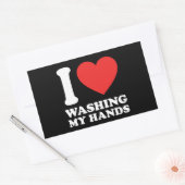 Ik hou van mijn handen wassen rechthoekige sticker (Envelop)