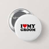 Ik hou van mijn hart bruidegom man verloofde ronde button 5,7 cm (Voorkant /achterkant)