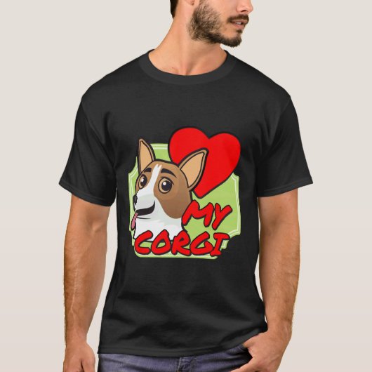 Ik hou van mijn hart Corgi T-shirt (Voorkant)