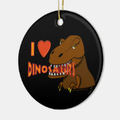 Ik hou van mijn hart Dinosaurs Cartoon Tyrranosaur Keramisch Ornament (Links)