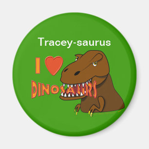 Ik hou van mijn hart Dinosaurs Cartoon Tyrranosaur Magneet