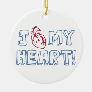 Ik hou van mijn hart keramisch ornament