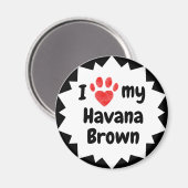 Ik hou van mijn Havana bruine kat Magneet (Voorkant / Achterkant)