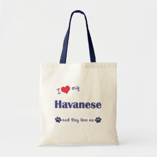 Ik hou van mijn Havanees (meerdere honden) Tote Bag