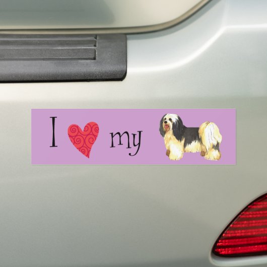 Ik hou van mijn Havanese Bumpersticker (Op auto)